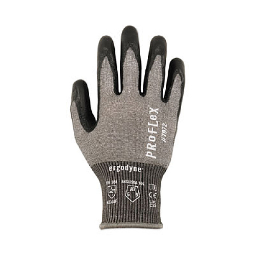 ergodyne ProFlex 7072 ANSI A7 Nitrile-Coated CR Gloves, EN388: 4X44F, 9" Long, Small, Gray, Pair (10312)