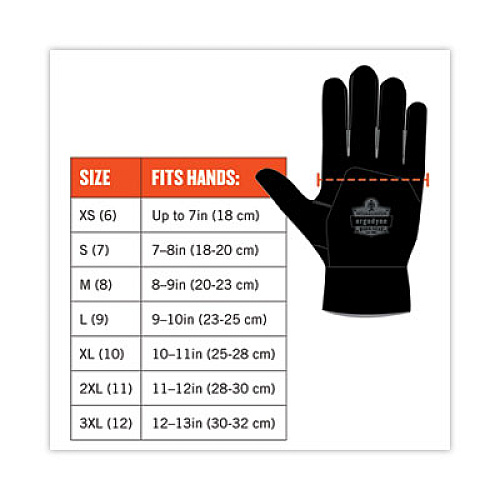 ergodyne ProFlex 812CR6 ANSI A6 Utility and CR Gloves, EN388: 2543E, 9" Long, XX-Large, Black, Pair (17926)