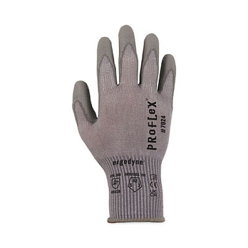 ergodyne ProFlex 7024 ANSI A2 PU Coated CR Gloves, EN388: 4X42B, 9" Long, X-Large, Gray, Pair (10405)