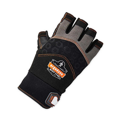ergodyne ProFlex 900 Half-Finger Impact Gloves, EN388: 1121X, Small, Black, Pair (17692)
