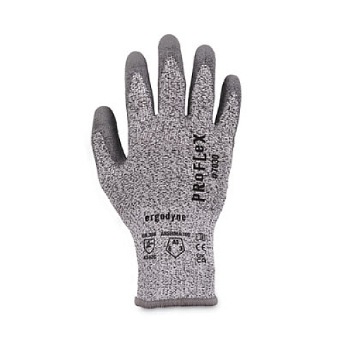 ergodyne ProFlex 7030 ANSI A3 PU Coated CR Gloves, EN388: 4X42C, 9" Long, Medium, Gray, 12 Pairs (10453)