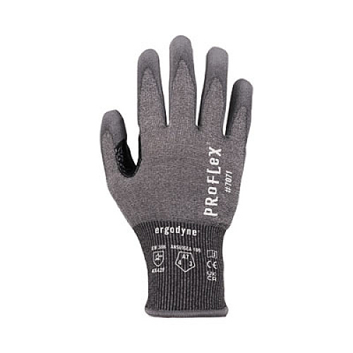 ergodyne ProFlex 7071 ANSI A7 PU Coated CR Gloves, EN388: 4X42F, 9" Long, Small, Gray, 12 Pairs (18062)