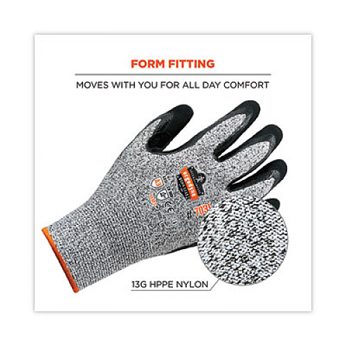 ergodyne ProFlex 7031 ANSI A3 Nitrile-Coated CR Gloves, EN388: 4X42C, 10" Long, Large, Gray, Pair (17984)