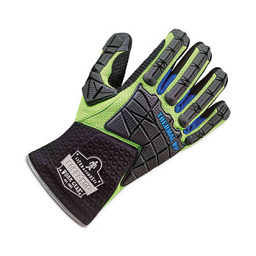 ergodyne ProFlex 925WP Performance Dorsal Impact-Reducing Thermal Waterproof Gloves, EN388: 3323XP, X-Large, Black/Lime, Pair (18105)
