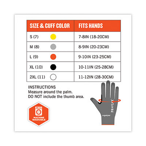 ergodyne ProFlex 7071 ANSI A7 PU Coated CR Gloves, EN388: 4X42F, 9" Long, Small, Gray, 12 Pairs (18062)