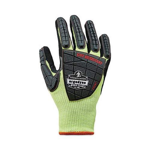 ergodyne ProFlex 7141 ANSI A4 DIR Nitrile-Coated CR Gloves, EN388: 4X42DP, 9" Long, XX-Large, Lime, 72 Pairs/Carton (17836)
