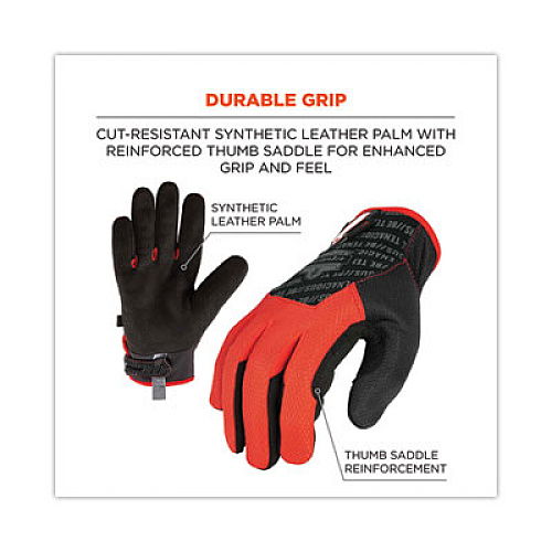 ergodyne ProFlex 812CR6 ANSI A6 Utility and CR Gloves, EN388: 2543E, 9" Long, X-Large, Black, Pair (17925)