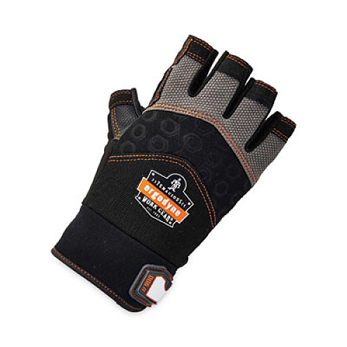 ergodyne ProFlex 900 Half-Finger Impact Gloves, EN388: 1121X, Medium, Black, Pair (17693)