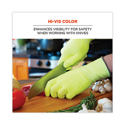 ergodyne ProFlex 7040 ANSI A4 CR Food Grade Gloves, EN388: 2X4XD, Reversible, 11" Long, Large, Lime, 144 Pairs/Carton (18024)