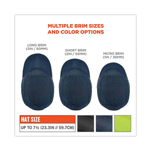 ergodyne Skullerz 8955 Lightweight Bump Cap Hat, Micro Brim, Navy (23332)