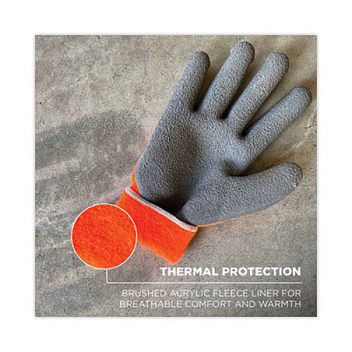 ergodyne ProFlex 7401-CASE Coated Lightweight Winter Gloves, EN388: 2131X, 9" Long, Large, Orange, 144 Pairs/Carton (17894)