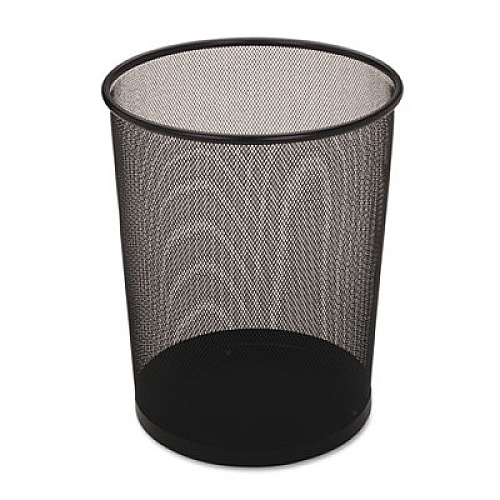 Rubbermaid Commercial STEEL MESH WASTEBASKET, ROUND, 5 GAL, BLACK (WMB20BK)