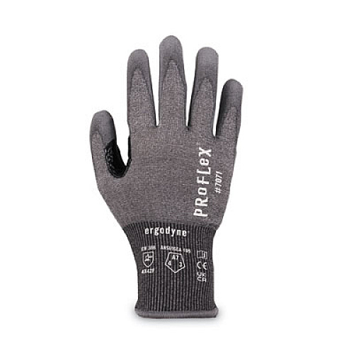 ergodyne ProFlex 7071 ANSI A7 PU Coated CR Gloves, EN388: 4X42F, 9" Long, XX-Large, Gray, Pair (18076)