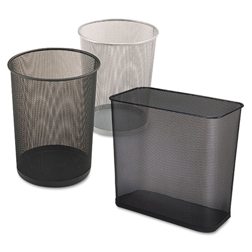 Rubbermaid Commercial STEEL MESH WASTEBASKET, RECTANGULAR, 7.5 GAL, BLACK (WMB30RBK)