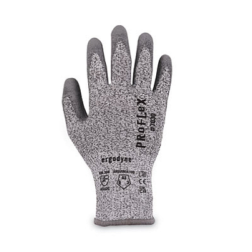 ergodyne ProFlex 7030 ANSI A3 PU Coated CR Gloves, EN388: 4X42C, 9" Long, Large, Gray, Pair (10464)