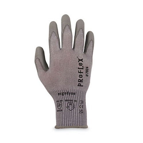 ergodyne ProFlex 7024 ANSI A2 PU Coated CR Gloves, EN388: 4X42B, 9" Long, Small, Gray, 12 Pairs (10392)