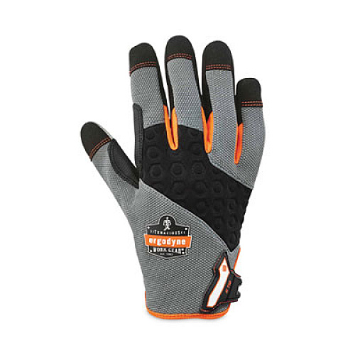 ergodyne ProFlex 710 Heavy-Duty Mechanics Gloves, 9" Long, Small, Gray, Pair (17042)