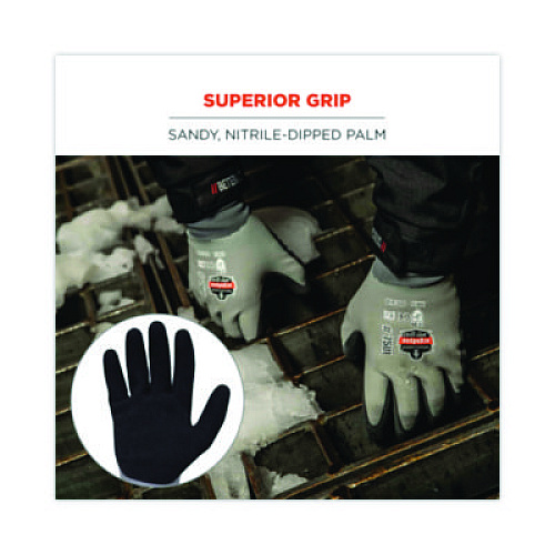 ergodyne ProFlex 7501 Coated Waterproof Winter Gloves, EN388: 2131X, 10.5" Long, Large, Gray, Pair (17634)