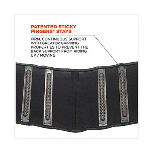 ergodyne ProFlex 2000SF High-Performance Spandex Back Support Brace, X-Small, 20" to 25" Waist, Black (11281)