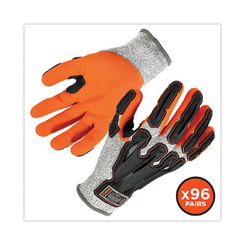 ergodyne ProFlex 922CR Nitrile Coated Cut-Resistant Gloves, EN388: 4442CP, Small, Gray, 96 Pairs/Carton (17582)