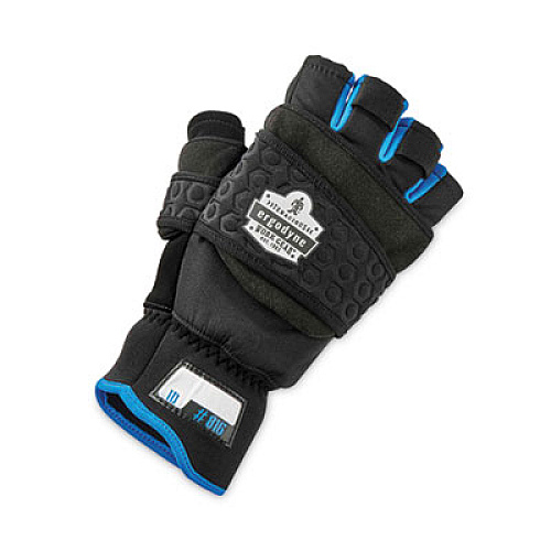 ergodyne ProFlex 816 Thermal Flip-Top Gloves, EN388: 3423X, 9" Long, Large, Black, Pair (17344)