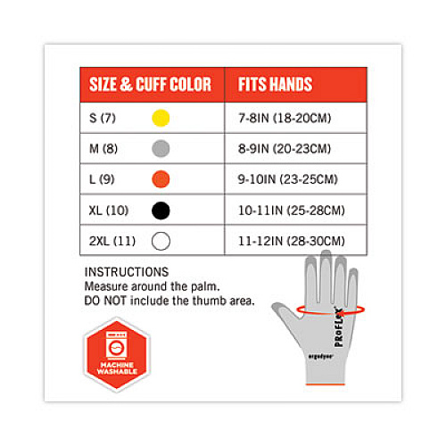 ergodyne ProFlex 7030 ANSI A3 PU Coated CR Gloves, EN388: 4X42C, 9" Long, Medium, Gray, 12 Pairs (10453)