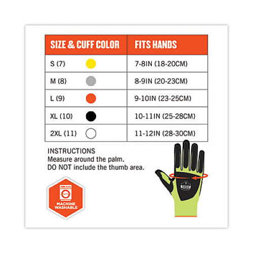 ergodyne ProFlex 7141 ANSI A4 DIR Nitrile-Coated CR Gloves, EN388: 4X42DP, 9" Long, X-Large, Lime, 72 Pairs/Carton (17835)