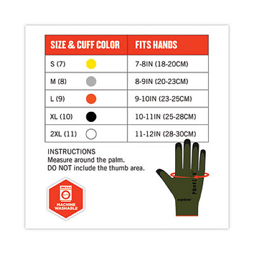 ergodyne ProFlex 7042 ANSI A4 Nitrile-Coated CR Gloves, EN388: 4X41D, 9" Long, X-Large, Green, Pair (10345)