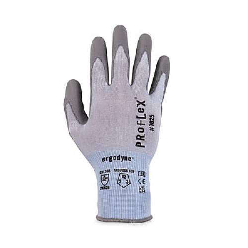 ergodyne ProFlex 7025 ANSI A2 PU Coated CR Gloves, EN388: 2X42B, 9" Long, X-Large, Blue, Pair (10435)