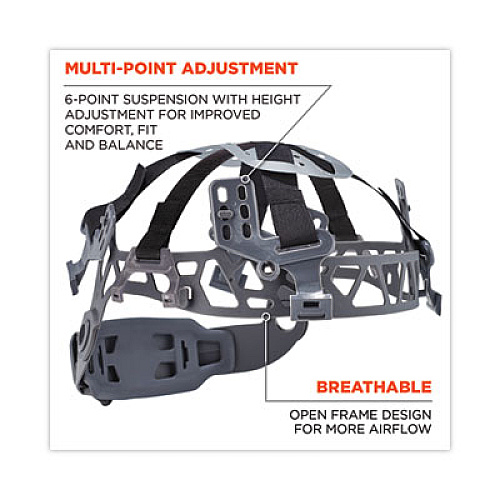 ergodyne Skullerz 8974 Class E Safety Helmet, 6-Point Ratchet Suspension, White (60200)