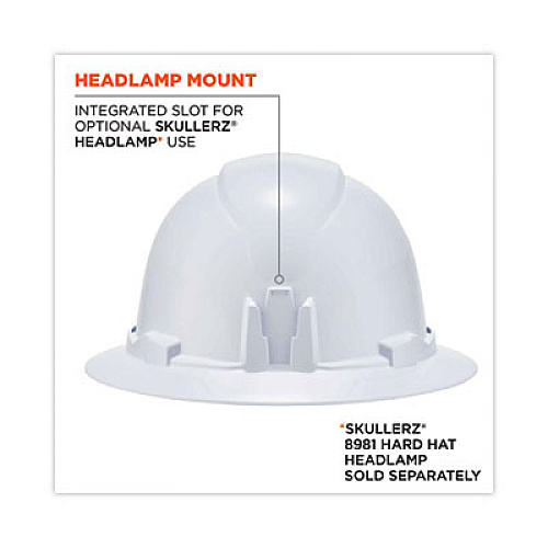 ergodyne Skullerz 8971 Class E Hard Hat Full Brim, White (60150)