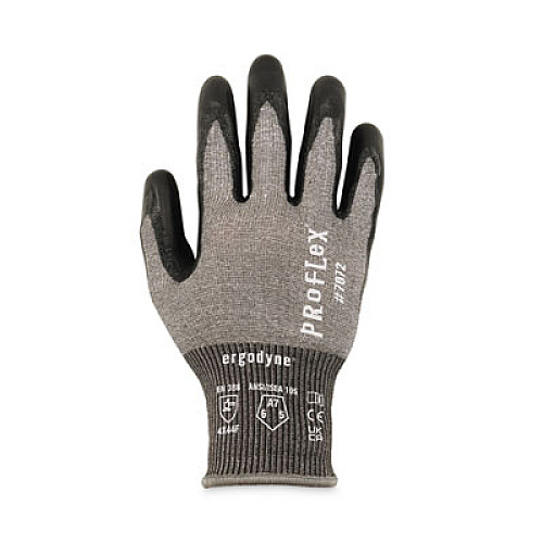 ergodyne ProFlex 7072 ANSI A7 Nitrile-Coated CR Gloves, EN388: 4X44F, 9" Long, XX-Large, Gray, 12 Pairs (10306)