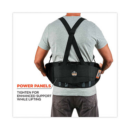 ergodyne ProFlex 1400UN Universal Size Back Support Brace, One Size Fits All, 25" to 58" Waist, Black (11400)