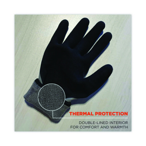 ergodyne ProFlex 7501 Coated Waterproof Winter Gloves, EN388: 2131X, 10.5" Long, Large, Gray, Pair (17634)