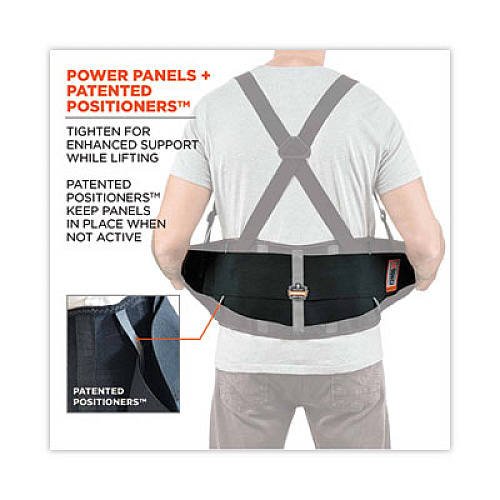 ergodyne ProFlex 2000SF High-Performance Spandex Back Support Brace, 4X-Large, 52" to 58" Waist, Black (11288)