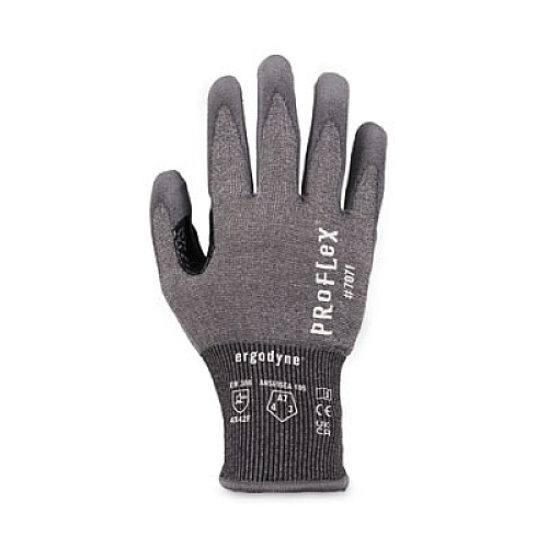 ergodyne ProFlex 7071 ANSI A7 PU Coated CR Gloves, EN388: 4X42F, 9" Long, Medium, Gray, Pair (18073)