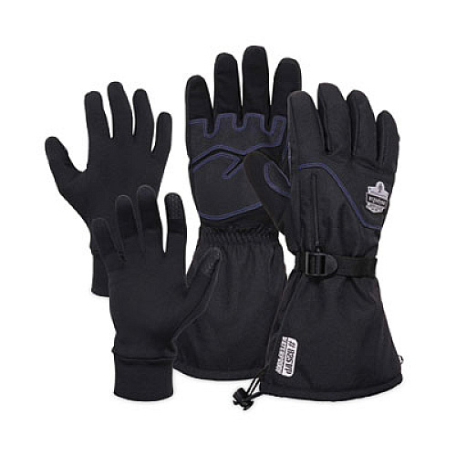 ergodyne ProFlex 825WP Thermal Waterproof Winter Work Gloves, Small, Black, Pair (17602)