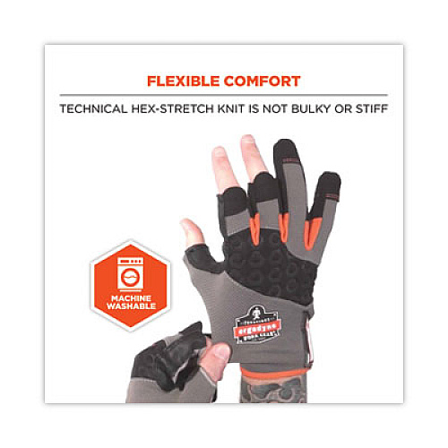 ergodyne ProFlex 720 Heavy-Duty Framing Gloves, 9" Long, XX-Large, Gray, Pair (17116)