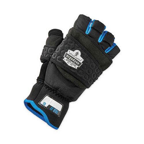ergodyne ProFlex 816 Thermal Flip-Top Gloves, EN388: 3423X, 9" Long, Small, Black, Pair (17342)