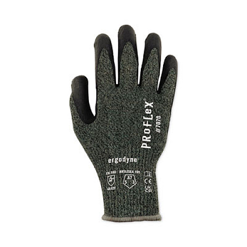 ergodyne ProFlex 7070 ANSI A7 Nitrile Coated CR Gloves, EN388: 4X42F, 9" Long, Medium, Green, 12 Pairs (18033)