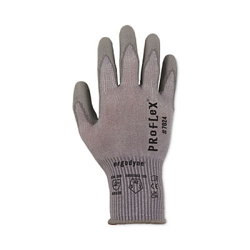 ergodyne ProFlex 7024 ANSI A2 PU Coated CR Gloves, EN388: 4X42B, 9" Long, Medium, Gray, 12 Pairs (10393)