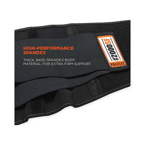 ergodyne ProFlex 2000SF High-Performance Spandex Back Support Brace, 4X-Large, 52" to 58" Waist, Black (11288)