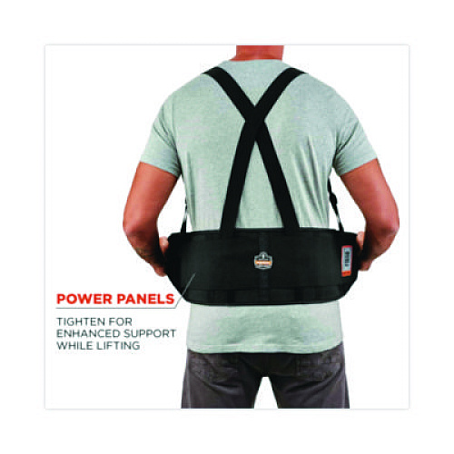ergodyne ProFlex 1650 Economy Elastic Back Support Brace, 4X-Large, 52" to 58" Waist, Black (11098)