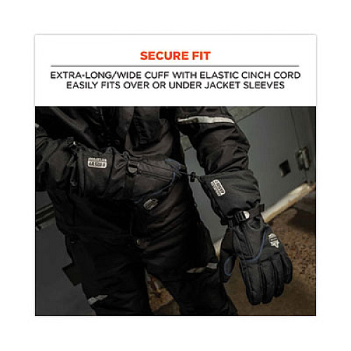 ergodyne ProFlex 825WP Thermal Waterproof Winter Work Gloves, XX-Large, Black, Pair (17606)