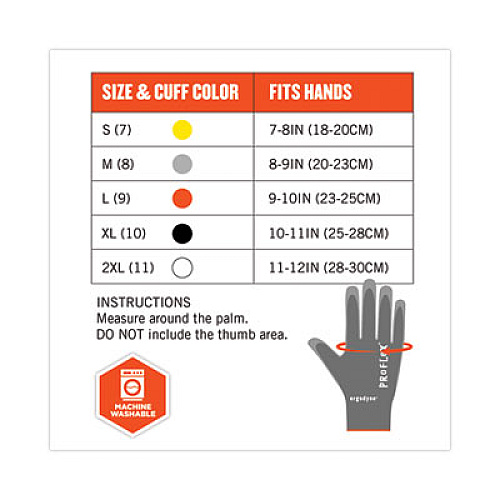ergodyne ProFlex 7044 ANSI A4 PU Coated CR Gloves, EN388: 4X42D, 9" Long, Small, Gray, 12 Pairs (10482)