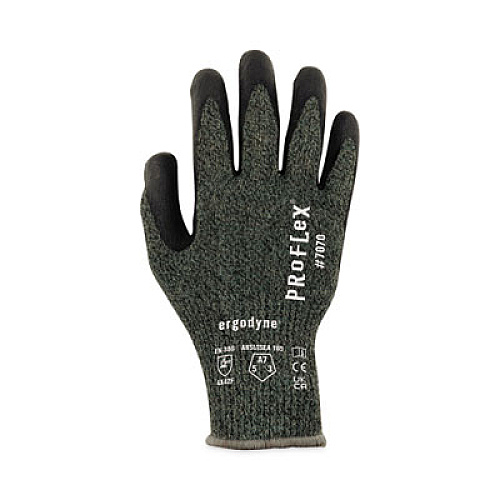 ergodyne ProFlex 7070 ANSI A7 Nitrile Coated CR Gloves, EN388: 4X42F, 9" Long, X-Large, Green, 12 Pairs (18035)