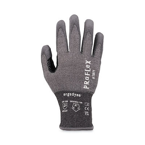 ergodyne ProFlex 7071 ANSI A7 PU Coated CR Gloves, EN388: 4X42F, 9" Long, Large, Gray, 12 Pairs (18064)