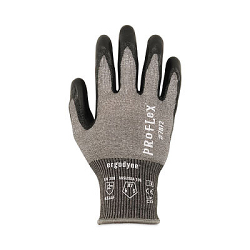 ergodyne ProFlex 7072 ANSI A7 Nitrile-Coated CR Gloves, EN388: 4X44F, 9" Long, XX-Large, Gray, Pair (10316)