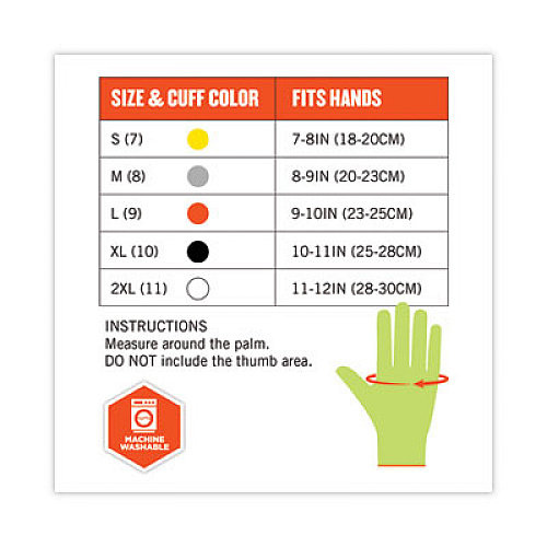 ergodyne ProFlex 7040 ANSI A4 CR Food Grade Gloves, EN388: 2X4XD, Reversible, 12" Long, XX-Large, Lime, 144 Pairs/Carton (18026)