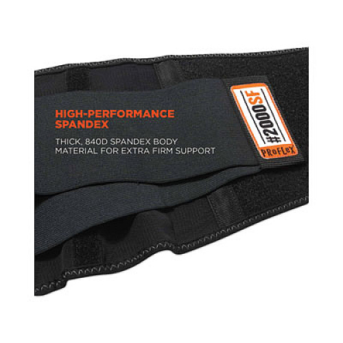 ergodyne ProFlex 2000SF High-Performance Spandex Back Support Brace, X-Small, 20" to 25" Waist, Black (11281)